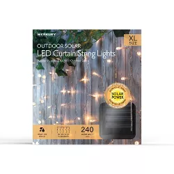 10' x 5' Outdoor Solar LED Curtain String Lights - Clear Wire - Merkury Innovations