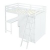 NicBex Twin Size Bunk Bed with Desk Loft Bed Wood Bed Frame with Wardrobe, Inclined Ladder and Guardrail, No Box Spring Required - 3 of 4