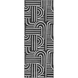 Washable Area Rug, Soft Rainbow Abstract Runner, Non-Slip Low-Pile Carpet with Rubber Backing, Stain Resistant Boho Geometric Rug for Living Room - 1 of 4