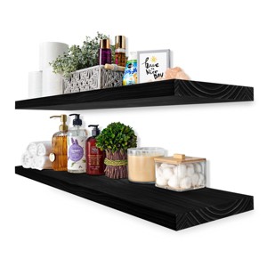 Sorbus 2 Pack 35” Solid Wood Floating Shelves - for Bathroom Decor, Books, Bedroom & Living Room - 1 of 4