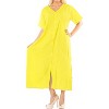 LA LEELA Women's Beachwear Swimsuit Coverups for Women Summer Cover Ups for Swimwear Women Button Up Shirt Dress Beach Large-X-Large Yellow, Solid - 3 of 4