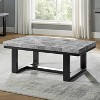 Lucca Gray Marble Cocktail Table Espresso - Steve Silver Co. - 2 of 4