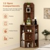Tangkula Set Of 2 6-Tier Corner Shelf 63" Tall Corner Bookshelf w/ 2 USB Ports & Charging - 3 of 4