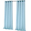 Kate Aurora 2 Piece Silver Sparkly Semi Sheer Trellis Quatrefoil Grommet Top Window Curtain Panels - 84 in. Long - 3 of 4