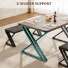 Dining Table Set for 4, Kitchen Table Set with 2 Upholstered Benches, 3 Piece Dining Table Set for Small Space - 4 of 4