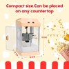 Angel Sar 4oz Tabletop Popcorn Machine with Stainless Steel Kettle, 300W Electric Popper with Warming Light & Scoop, Orange Retro Style - 2 of 4