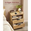 Nightstand with Charging Station - Bedside Table with 2 Drawers & Open Shelf, 2 AC Outlets & 2 USB Ports - 2 of 4