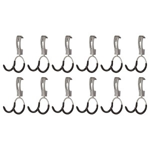 Rubbermaid Universal Powder Coaded Metallic FastTrack Hanging Garage Hook Organizers for Ladder, Tool, and Bike Storage (12 Pack) - 1 of 4