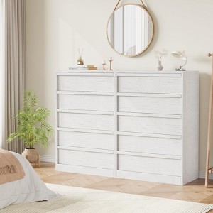5 Drawer Dresser for Bedroom, White 5 Chest of Drawers Tall with Large Drawers Storage - 1 of 4