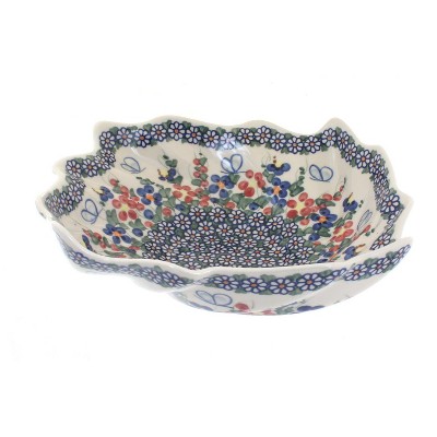 Blue Rose Polish Pottery 61 Vena Leaf Bowl