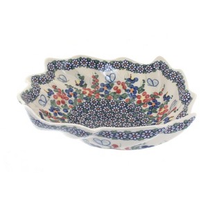 Blue Rose Polish Pottery 61 Vena Leaf Bowl - 1 of 1