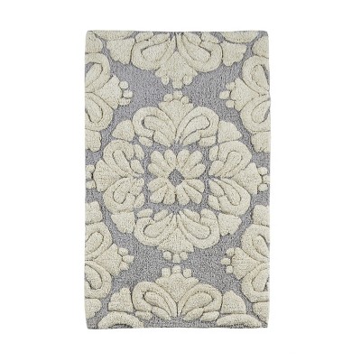 2pc Medallion Collection 100% Cotton Bath Rug Set Gray/Natural - Better Trends