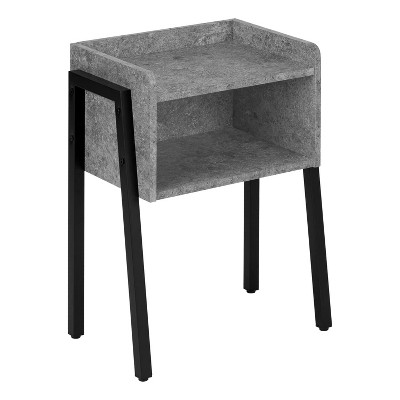 Monarch Specialties Accent Table Side End Nightstand Lamp Living Room Bedroom Metal Laminate Black Contemporary Modern