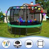 Whisen 12FT Recreational Kids Trampoline with Safety Enclosure Net & Ladder and flag parts - 2 of 4