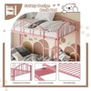 Twin Bunk Bed Frame with Heightened Arched Guardrail and Safety Ladder, Metal Slats Support, Modern Decor Style, No Box Spring Needed - 2 of 4