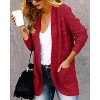 Clearlove Women’s Curved Front Pocket Duster Cardigan Buttonless Open Knit Sweater Wrap Coat - 2 of 3