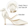 Allegra K Women's Satin Upper Pointed Toe Bow Decor Stiletto Heels Pumps - 3 of 4