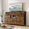 Dresser for Bedroom with 14 Drawers, 55" W Dresser with Side Pocket, Fabric Dressers & Chests of Drawers with Shelves, Sturdy Frame, Wood Top - 3 of 4