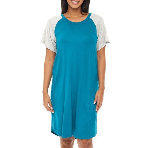 Adr Maternity Breastfeeding Nightshirt, Nightgown With Zipper For Nursing,  Sleep Shirt Pajama Top Turquoise Small : Target