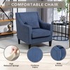 Modern Accent Armchair, Upholstered Comfy Corduroy Single Sofa Chair With Concave Armrests And Wood Legs - 2 of 4