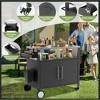 Outdoor Grill Cart with Stainless Steel Sink, Rolling Kitchen Island on Wheels with Storage, Patio Bar Cart Sink Station for Backyard Garden - 4 of 4