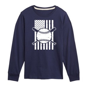 Boys' - Instant Message - Baseball Flag Long Sleeve Graphic T-Shirt - 1 of 4