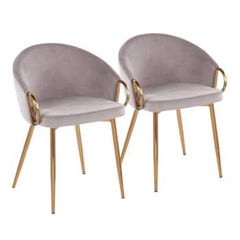 Set of 2 Claire Dining Chairs Gold/Silver - LumiSource
