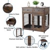 Dog Crate Furniture with 2 Drawers, Wooden Dog Kennel with Divider and Removable Tray, Double Rooms Dog Cage for 2 Dogs, Wooden Dog Crate End Table - 3 of 4