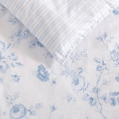 Belinda Twin Blue Cotton Reversible Comforter Set