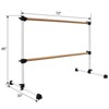 NAYSAYE 6FT Ballet Barre Solid Wood Freestanding Adjustable Double Bar for Home Dance Practice, White, 72"*30"*46" - 4 of 4