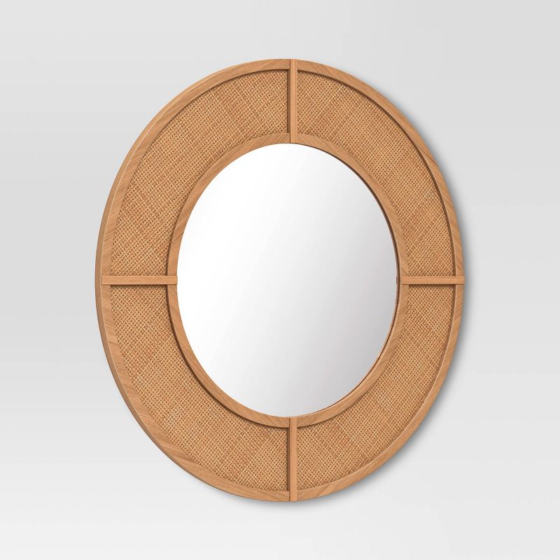 28&#34; Caning Round Wall Mirror Natural - Threshold&#8482;, 3 of 4