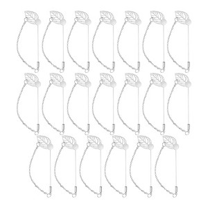 Unique Bargains Alloy DIY Boutonnieres Leaf Brooch Tray Stick Lapel Pin with Chain - 1 of 4