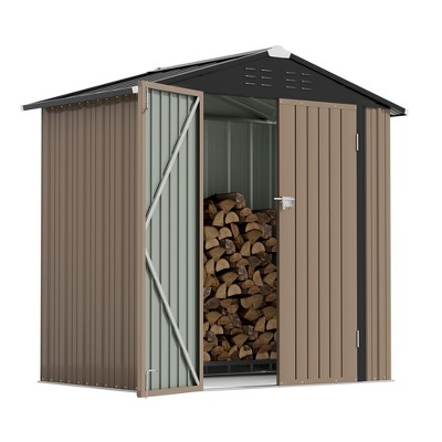 LACOO 6' x 4' Peak-Roof Patio Metal Shed
