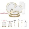Smarty Had A Party White w/ Gold Fancy Round Plastic Wedding Set - 30 Sets - 4 of 4