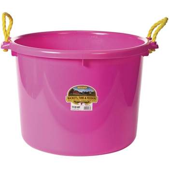 Little Giant FT11RED 11-Gallon Heavy-Duty Farm Bucket Rubber Flex Tub with  Handles, Red