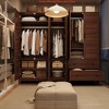 Clothes Armoire Wardrobe Closet w/ 4 Doors,72 in Wooden Wardrobe Cabinet w/ Hanging Rod, Freestanding Tall Clothing Armoire Cabinet - 3 of 4