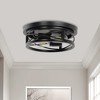 DORESshop 10.6 in. 2-Light Black Industrial Flush Mount with Metal Shade and No Bulbs Included 2-Pack - 2 of 4