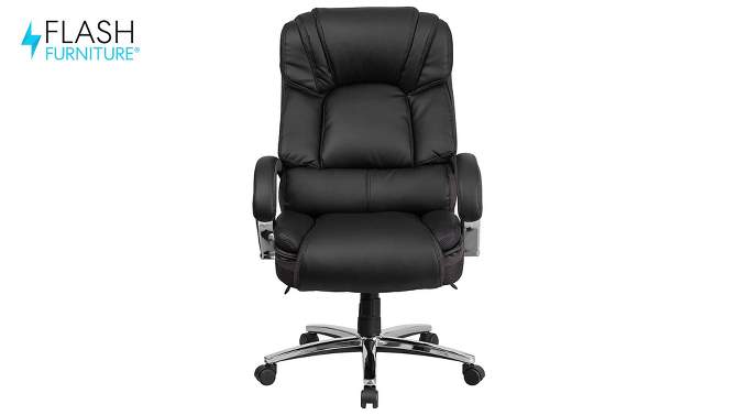 Flash Furniture HERCULES Series Big & Tall 500 lb. Rated Black LeatherSoft Executive Swivel Ergonomic Office Chair with Chrome Base and Arms, 2 of 7, play video