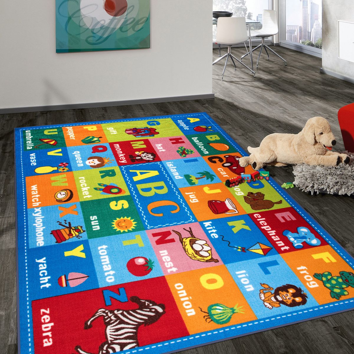 World Rug Gallery Kids Educational Learning Alphabet Symbols Non Slip Area Rug - thumbnail 6