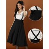 Allegra K Women's Brace High Waisted Lace Up Midi Suspender Skirt - 2 of 4