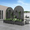 Lirago 6 ft. H x 4 ft. W Metal Planter Box privacy screen Garden Bed with Trellis and Wheels - Black - 3 of 4