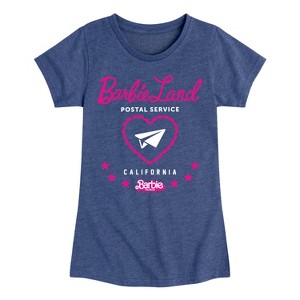 Girls' - Barbie - Barbie Land Postal Service California Fitted Short Sleeve Graphic T-Shirt - 1 of 4