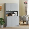 HOMCOM 71" Freestanding Buffet with Hutch, Kitchen Pantry, Cupboard with 6 Doors, 3 Adjustable Shelves, and 1 Drawer - 2 of 4