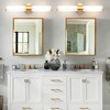 POWLIG 19.84" Modern Wall Sconce - 2-Light Dimmable Bathroom Vanity Light with Milky White Glass Shade - 2 of 4