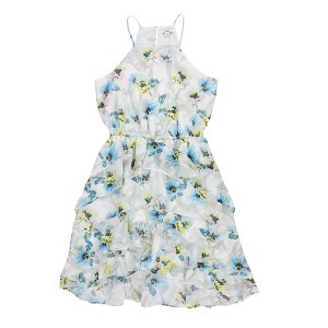 bar III Womens Ruffled Floral Fit & Flare Dress - 1 of 2