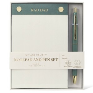 Wit & Delight Father's Day Gifting Olive Green Notepad with Pen - 1 of 4