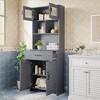 Hyleory Modern 63" Bathroom Vanity with Smart Storage - Frosted Glass Upper Cabinet, Ventilated Base, Soft-Close Drawer and Open Shelves - 2 of 4