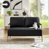 NicBex Upholstered Loveseat Sofa with Removable Back Cushion Modern Loveseat Couch with Metal Legs 2-seater Sofa Couch for Bedroom,Living Room,Black - 2 of 4