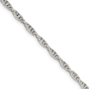 Black Bow Jewelry 2.75mm, Sterling Silver Solid Loose Rope Chain Necklace - 1 of 4