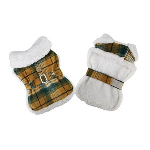 Doggie Design Fleece-Lined Dog Harness Coat - Yellow Plaid - 1 of 3
